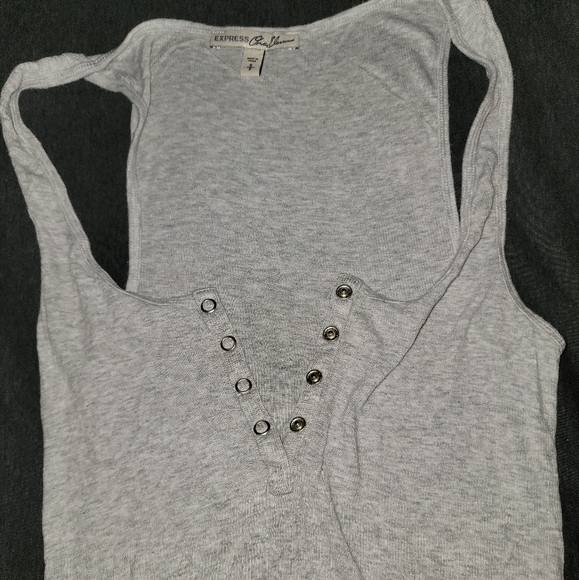 Express Button Up Tank Top - Small - Gray - Picture 3 of 4